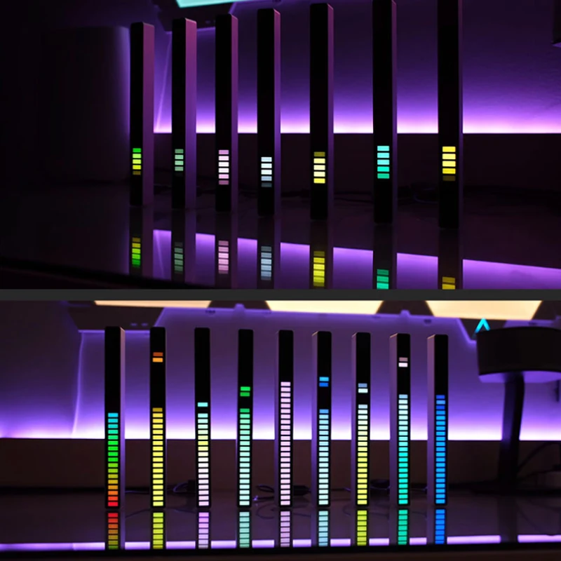 RGB sound control pickup rhythm lights music ambient lamp car LED night lights with USB charging