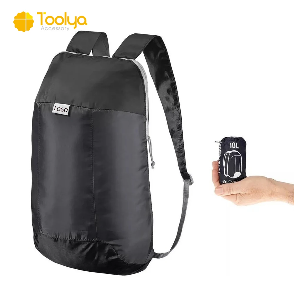 Custom LOGO Printed Promotion Polyester Nylon Lightweight Foldable Waterproof Mochila Traveling Hiking
