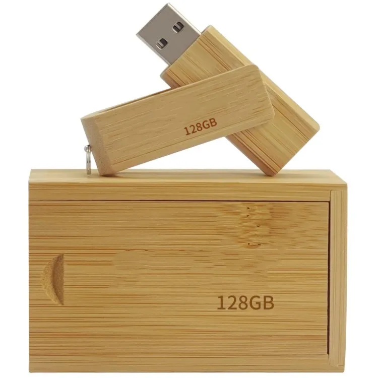 128gb Wooden Usb Flash Drive Small Thumb Drive, Usb 2.0 Memory Stick With Wood Box