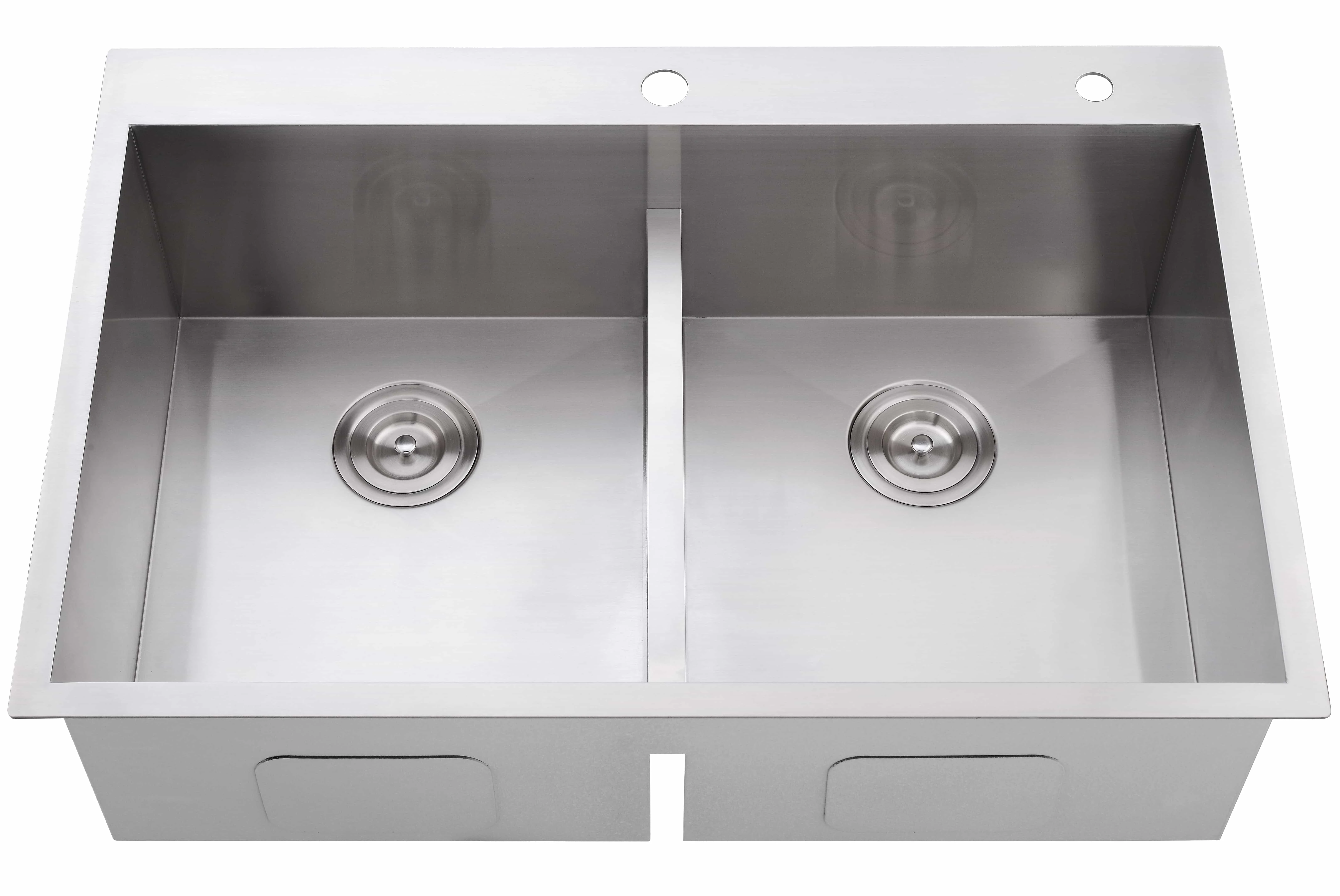 2024 популярная кухонная раковина двойная чаша 304 из нержавеющей стали ручной работы наверху для кухни