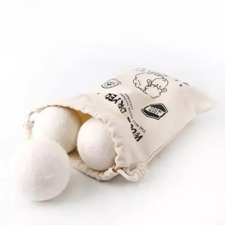 Hot Sale Wholesale Eco Friendly Laundry Wool Dryer Balls with Cotton Bag Household Washing Laundry Wool Dryer Balls For Laundry