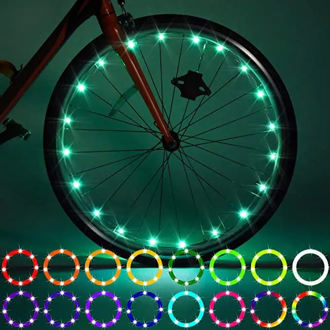 Waterproof Led Wheel Lights For Bike Bicycle Wheel String Lights For Night Riding 17 Inch Pure White Rgb Wheel Ring Lights Strip