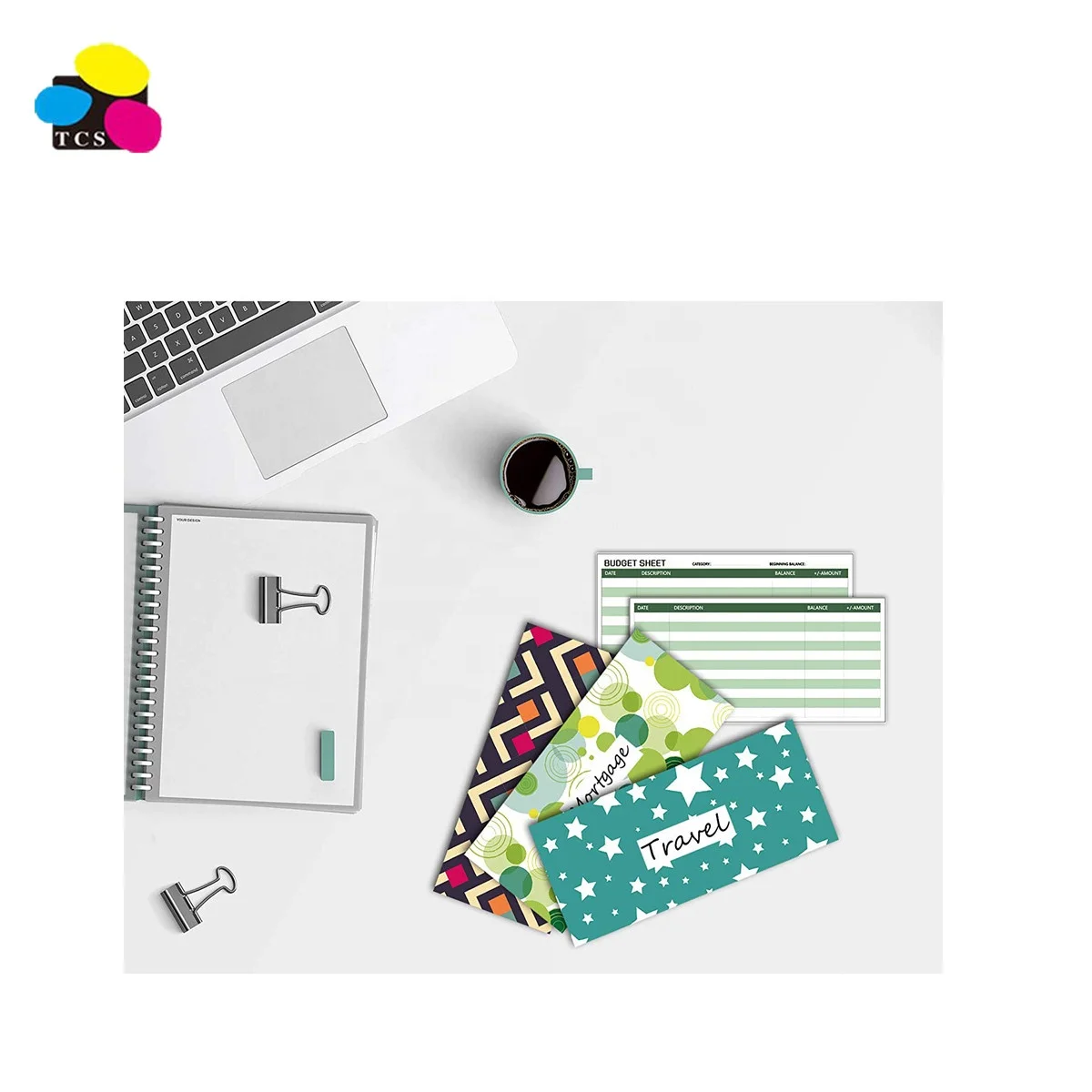 Shanghai Lehui 12 Packed Water Resistant Laminated Cash Envelope with Expense Tracker Sheets For Money Savings and Finance Recor