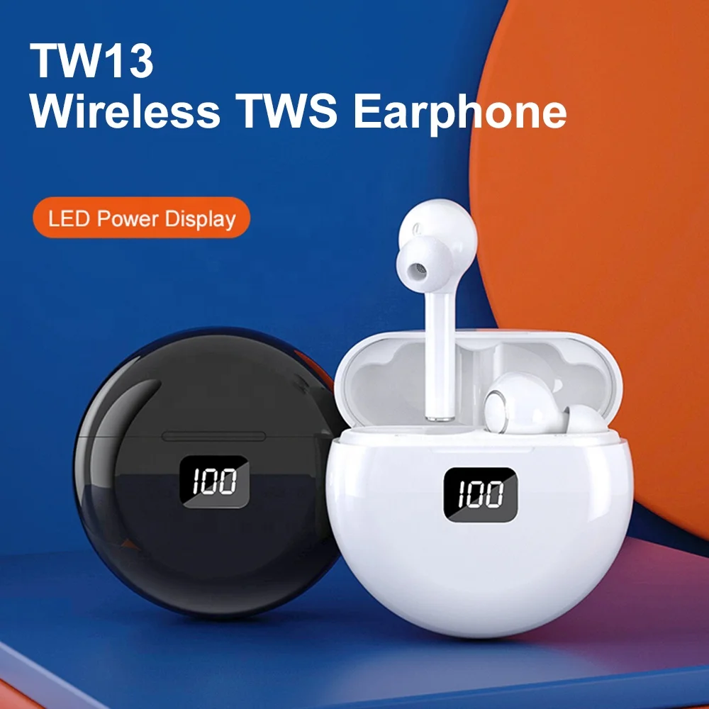 Горячая Распродажа TW13 Беспроводные стереонаушники TWS наушники со светодиодным цифровым дисплеем сенсорное