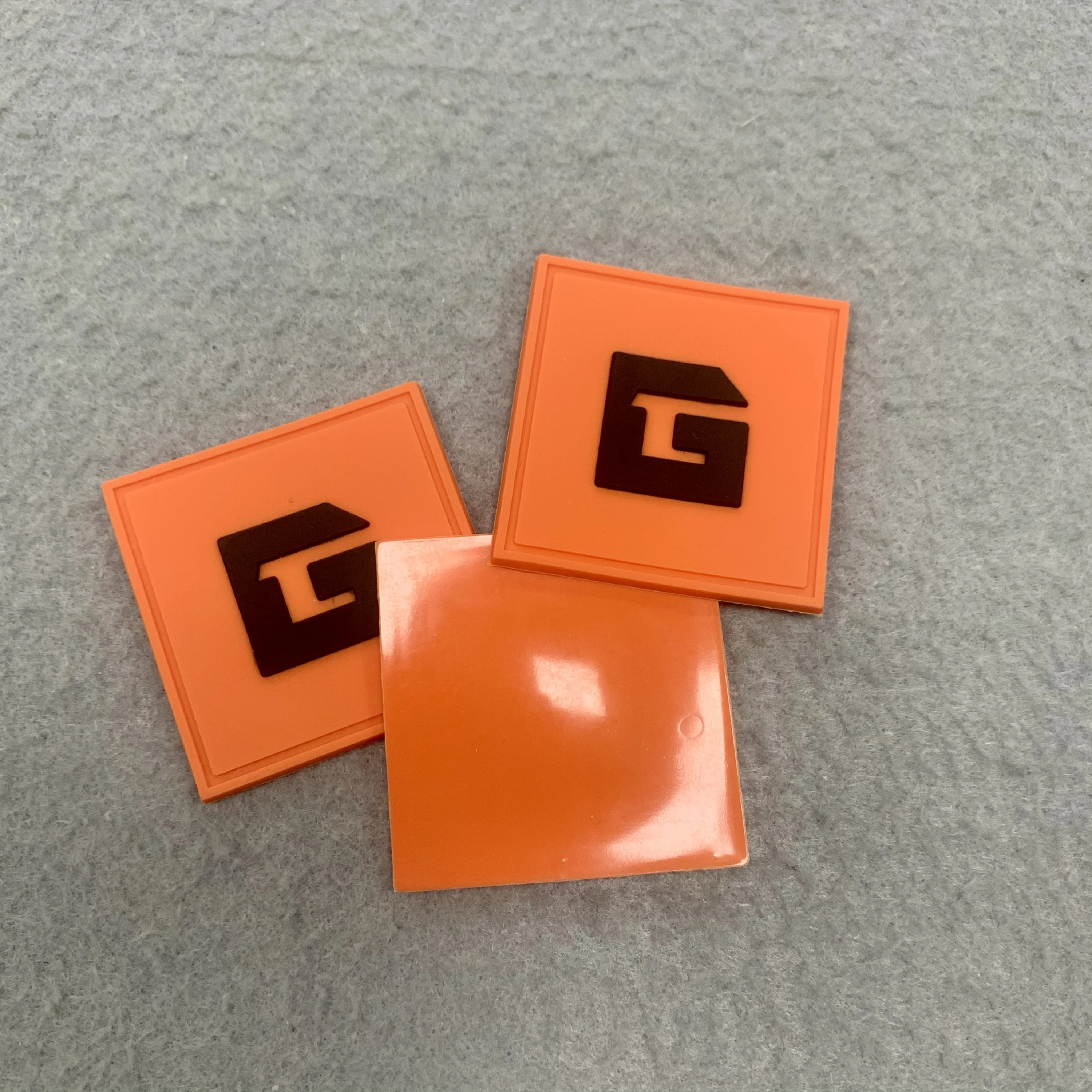 Rubber Label Wholesale Custom 3d Letters Name Logo Orange Black Soft PVC Patches for Clothing