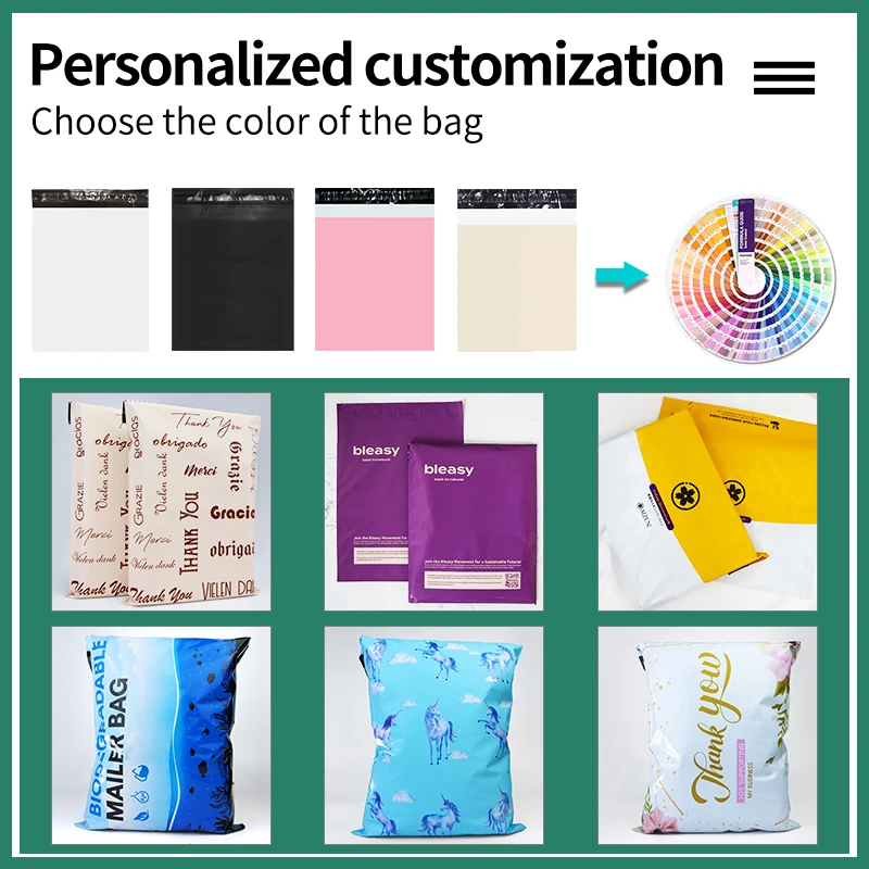 custom poly thank you shipping bags black 18 x 15 packaging envelope bag with custom print and logo