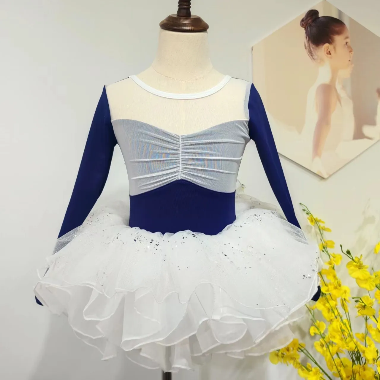 2023 winter new trendy popular long sleeves colorful dance ballet tutu for performance and stage