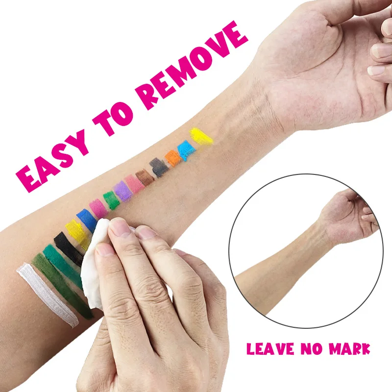 26 Color for Kid Set Army Kit Watercolor Stencil Magical Professional Liquid Paint Eye Private Label Face Paint Kit