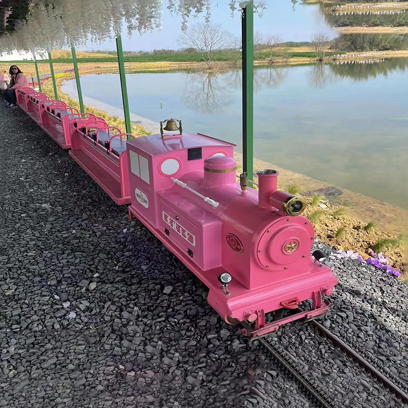 Large Outdoor Amusement Park Equipment Track Train Rides Train Track Amusement Park Train Rides For Sale