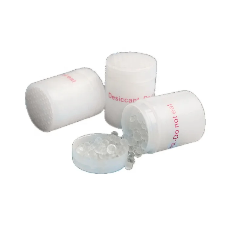 Desiccant Capsule Pharmaceutical Silica Gel 1g Chemical Auxiliary Agent 35% Plastic Canister Silicon Dioxide Adsorbent Dry Plus