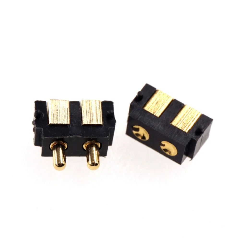 SMT Spring-Loaded Pogo Pin Connector 2 Pin 2.5 mm Grid  5.5 mm Height PCB Right Angle Surface Mount Pitch 2.5mm