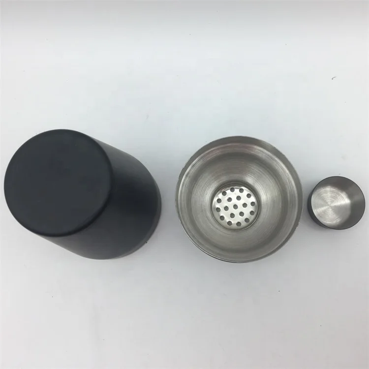 12oz/18oz Stainless Steel Bar Black Matte Painting Cocktail Martini Shaker Mixer With Customized Color&Laser Engraved Logo