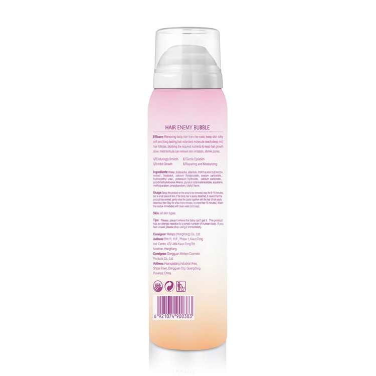 OEM Private Label Painless Depilatory Hair Removal Cream Organic Body Permanent Hair Removal Spray For Men