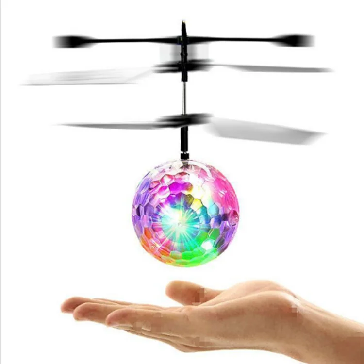Цветной светящийся индукционный подвесной хрустальный шар детский самолет