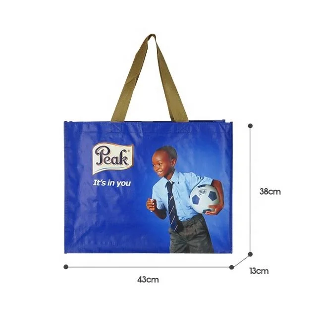 OEM/ODM Custom Advertisement Sport Fair Trade Large Recyclable Large Gift PP Woven Shopping Bag New Design Woven PP Bag