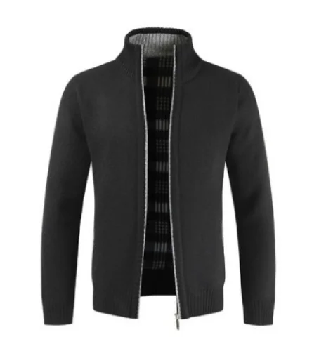 Liu Ming Cheap Wholesale Autumn Winter 2024 Trending Men Clothing Casual Stand Collar Jacket Coats Knitted Cardigan Sweater