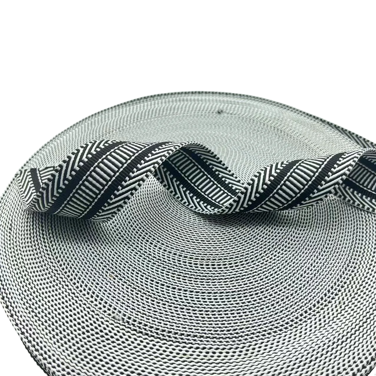 Wholesale sales of black and white striped jacquard ribbons