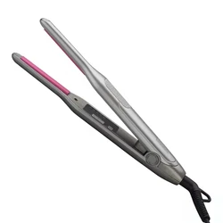 Small Flat Iron Professional 1/3 inch Plate Short Hair Beard & Pixie Cut Instant Heat up Dual Voltage Hair Straightener