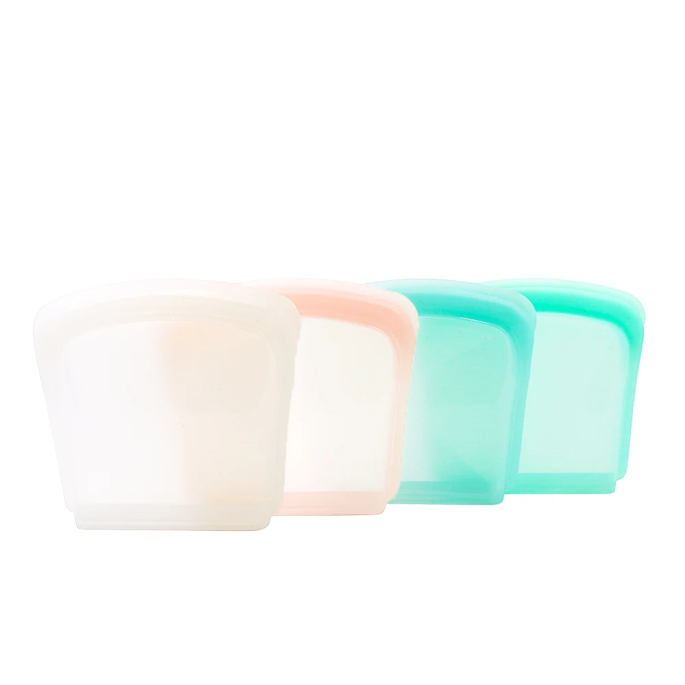 
LFGB Approval 100% Platinum Food Grade Silicone Snack Bag Portable Silicone Food Storage Bag 