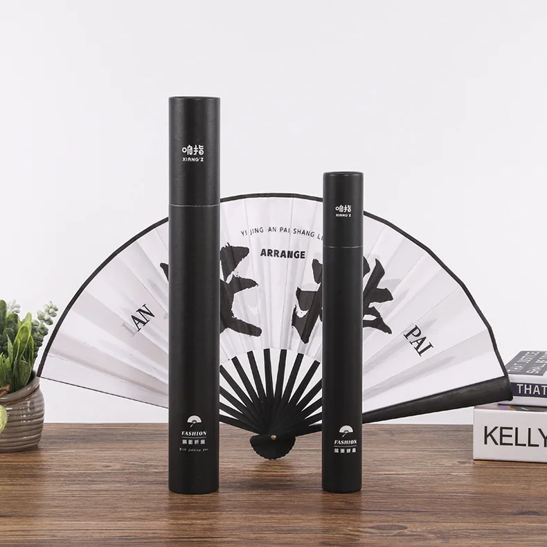 Low Moq Biodegradable Matte Kraft Paper Cardboard Black Tube Round Black Paper Tube Packaging With Gold Logo