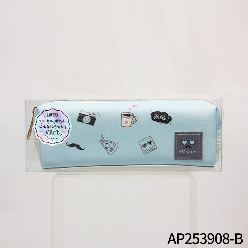 Cute School Pencil Case for Children Leather Zipper Kawai Pencil Box Bags OEM Wholesale Custom Cartoon for Kid Stationery