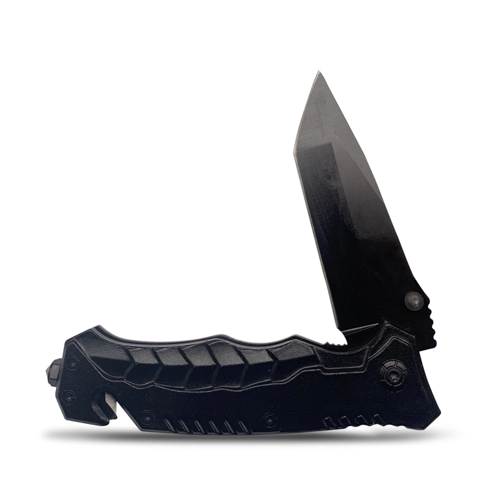 Tanto 3cr13 steel blade aluminum handle folding pocket hunting 3cr13 steel black knife with wholesale