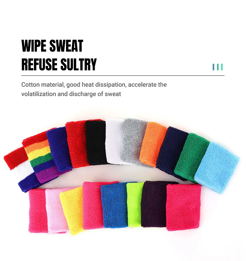 JuDing Custom Logo Wrist Sweatbands Breathable Tennis Sports Towel Sports Logo Soft Skin Cotton Basketball Fitness Sweatband Men
