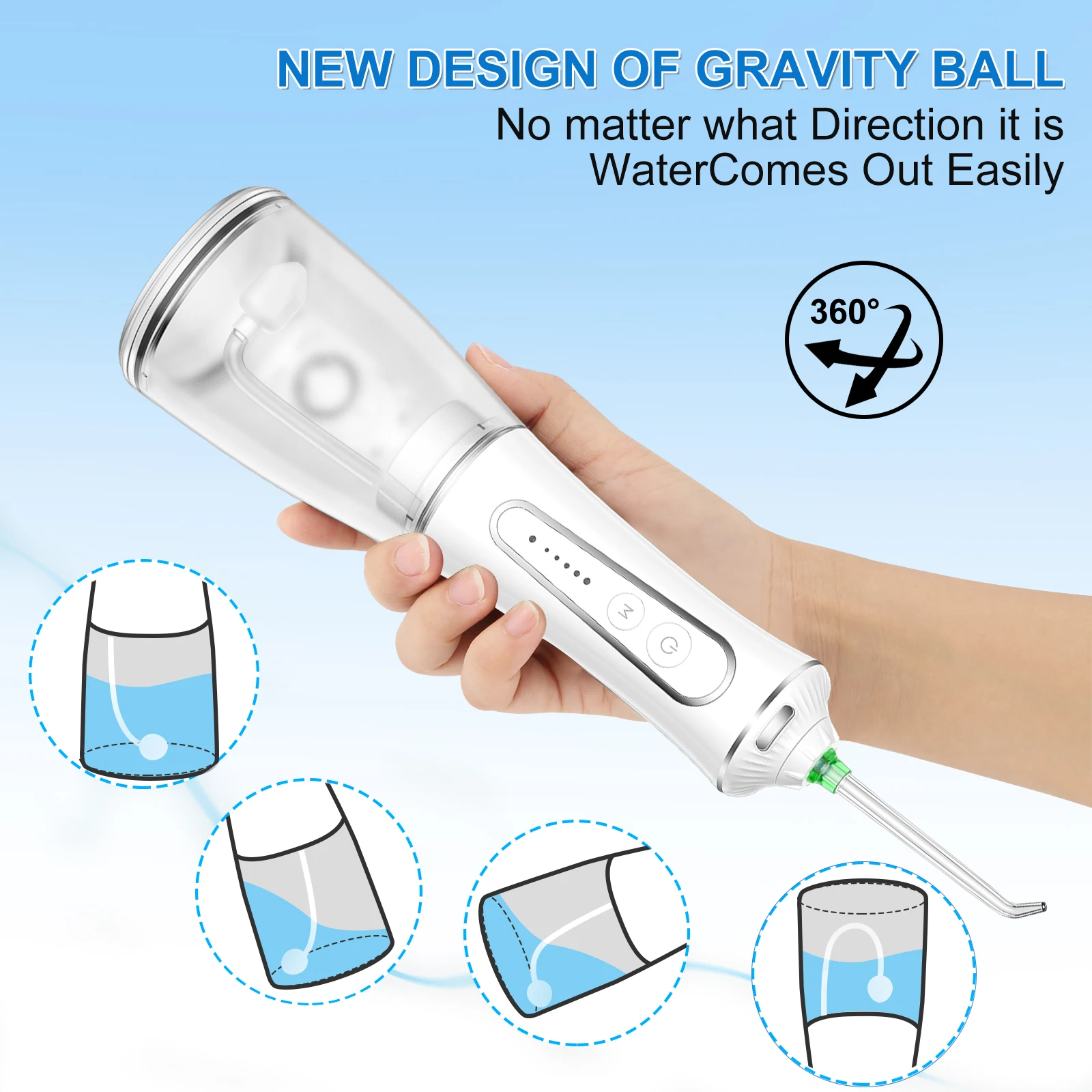 H2ofloss 2023 Newest Portable IPX7 Waterproof Dental Oral Irrigator Teeth Cleaning Water Flosser ultrasonic dental cleaner