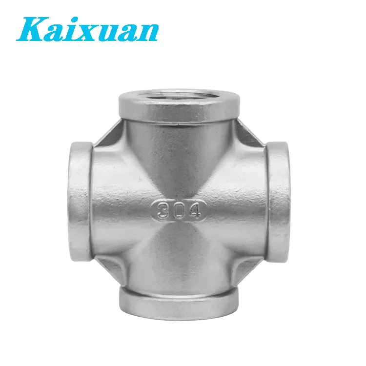 BSP stainless steel pipe fittings 304/316 union cap coupling thread pipe fittings Cross Pipe Fittings  45 /90Degree elbow