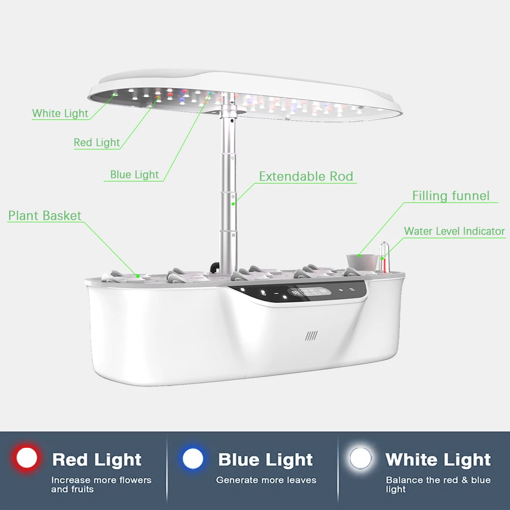 Grow Fresh Food Indoor All Year Round Without Soil 12 pods led grow light hydroponic system for growing equipment indoor