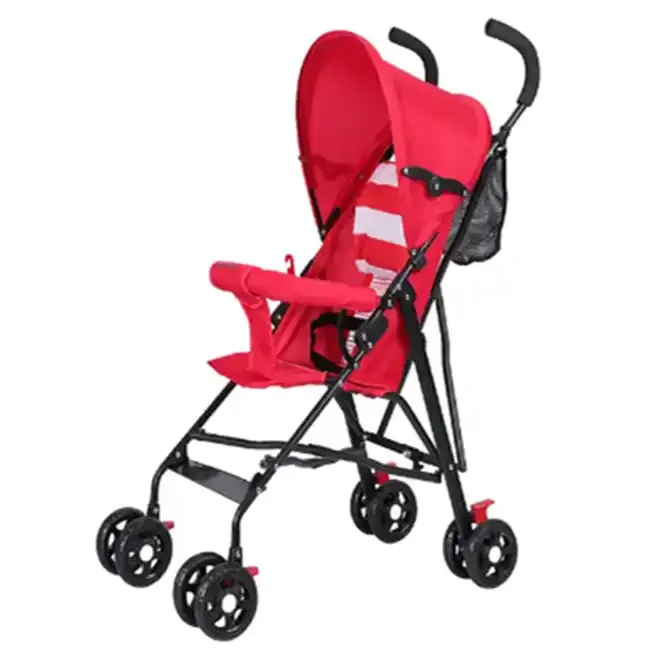Lightweight one button folding baby stroller universal wheels