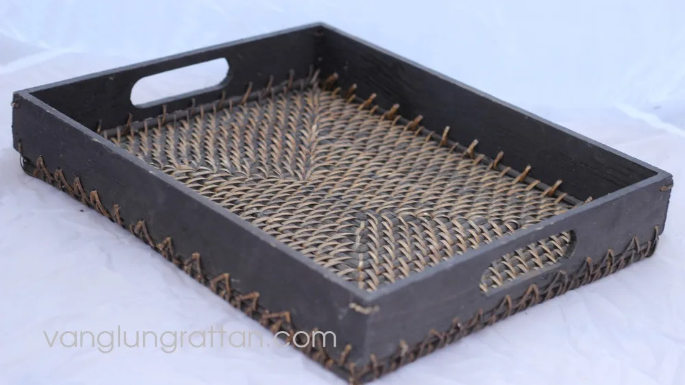 2023 Design 100% Handmade  Retangular Serving Trays Decorative Tray For Food Table Made In Vietnam