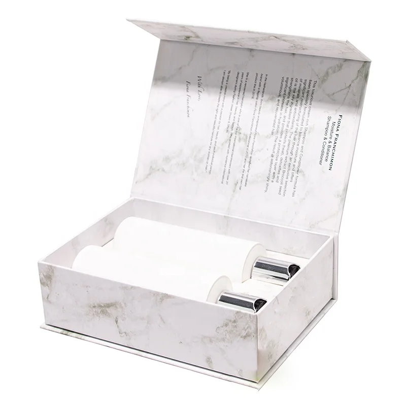 Оптовая продажа, жесткая переработанная Косметическая Подарочная коробка с бумажным бархатом или пенопластовой вставкой, упаковочная коробка для косметических бутылок