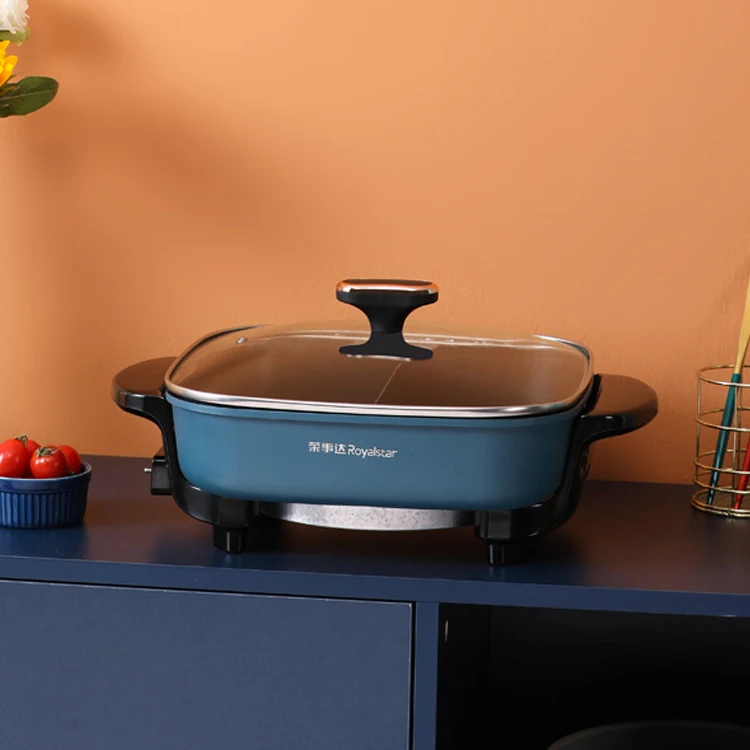 Royalstar multifunctional mandarin duck pot DIY shabu-shabu grill double pot electric hot pot