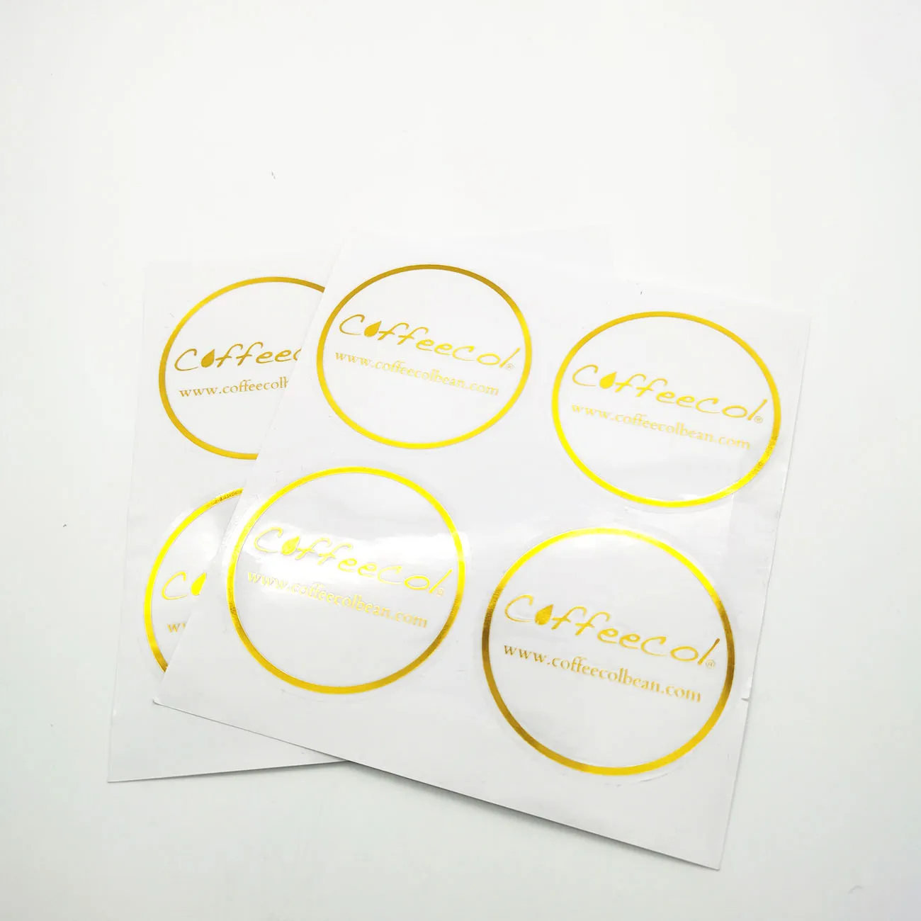 Art Half Custom Printed Logo or Text Round Transparent Stickers Gold Foil Clear Label Stickers
