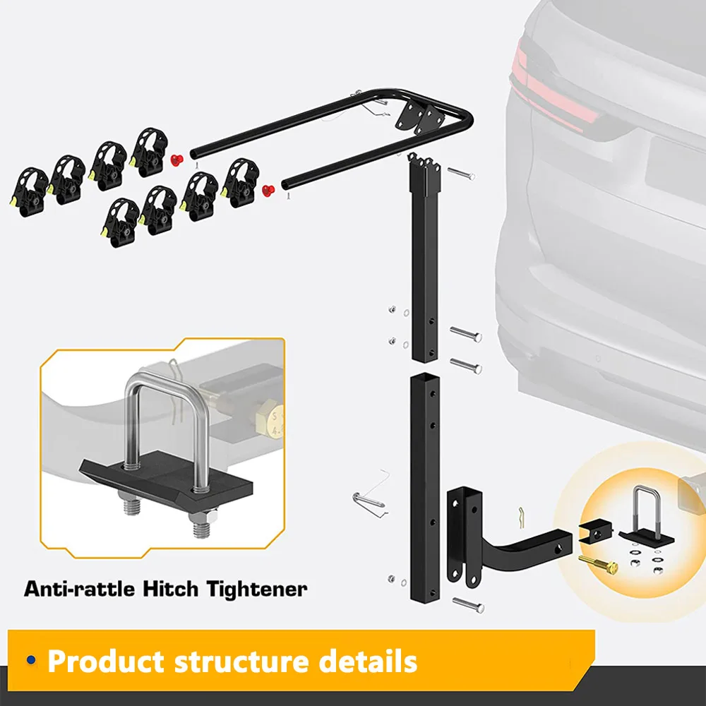 Newstar custom foldable adjustable auto vehicle car trunk rear tow hitch 2 3 4 bike carrier
