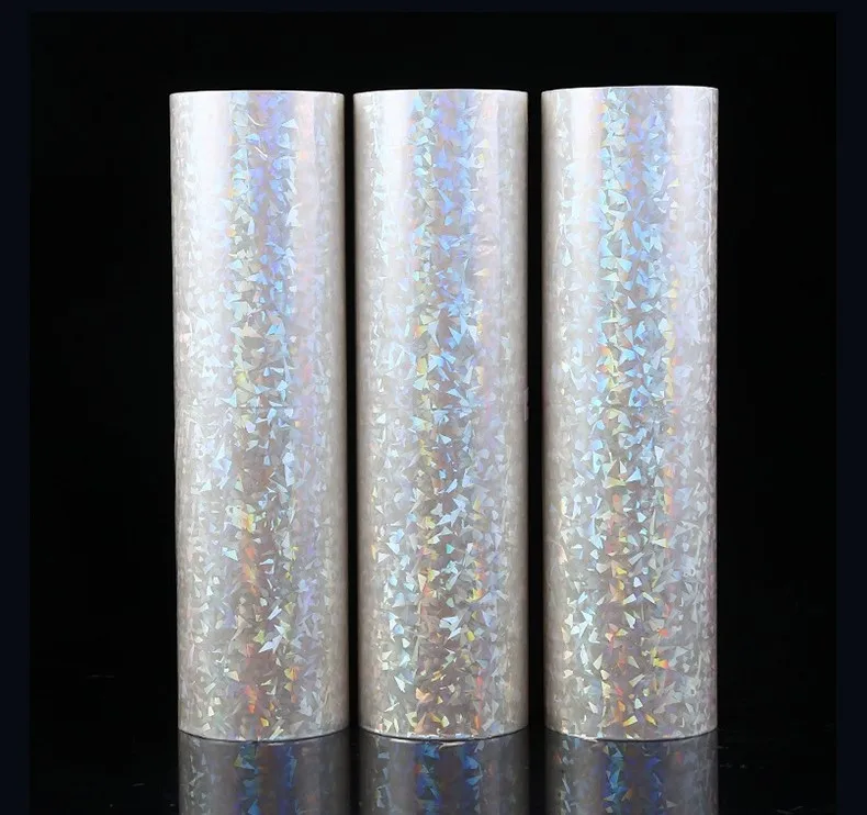 Gloss Lamination Waterproof Holographic Overlay Cold Laminate Film Hot Lamination Film Clear Rainbow Broken Glass style