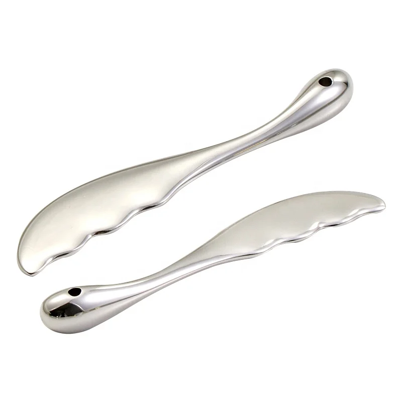 Face eye guasha massage cosmetic cream mask spoon spatula with Metal head