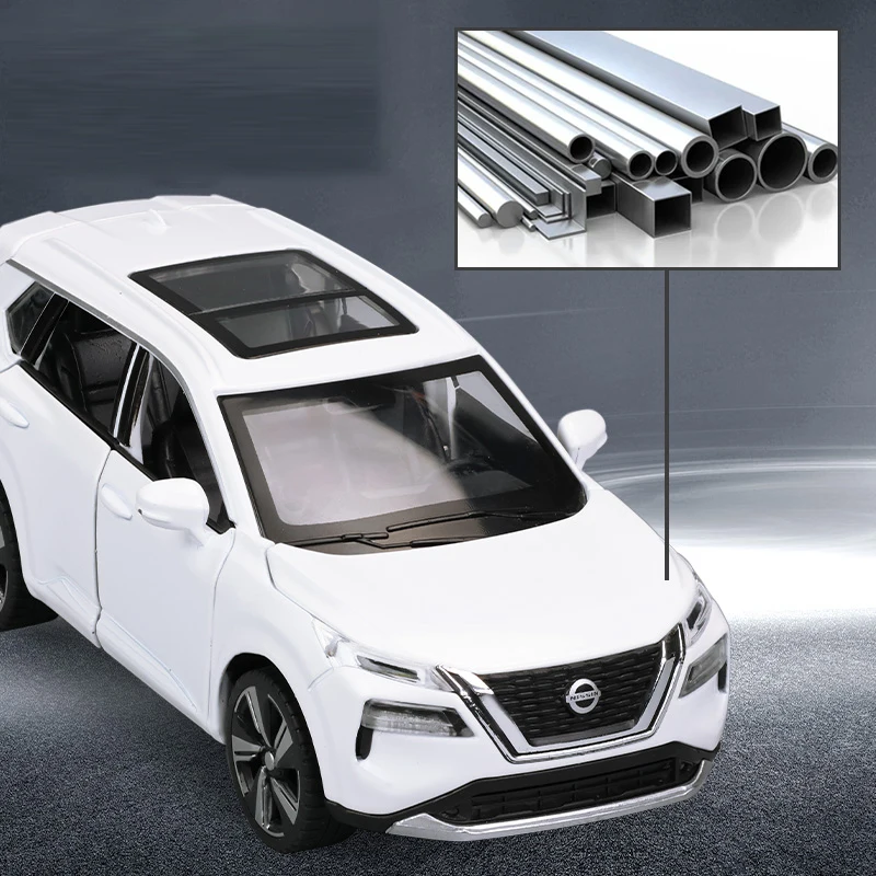 1:32 Nissan X-Trail Trailer RV Car Alloy Model cross country vehicle SUV accurate reduction simulated removable children gift