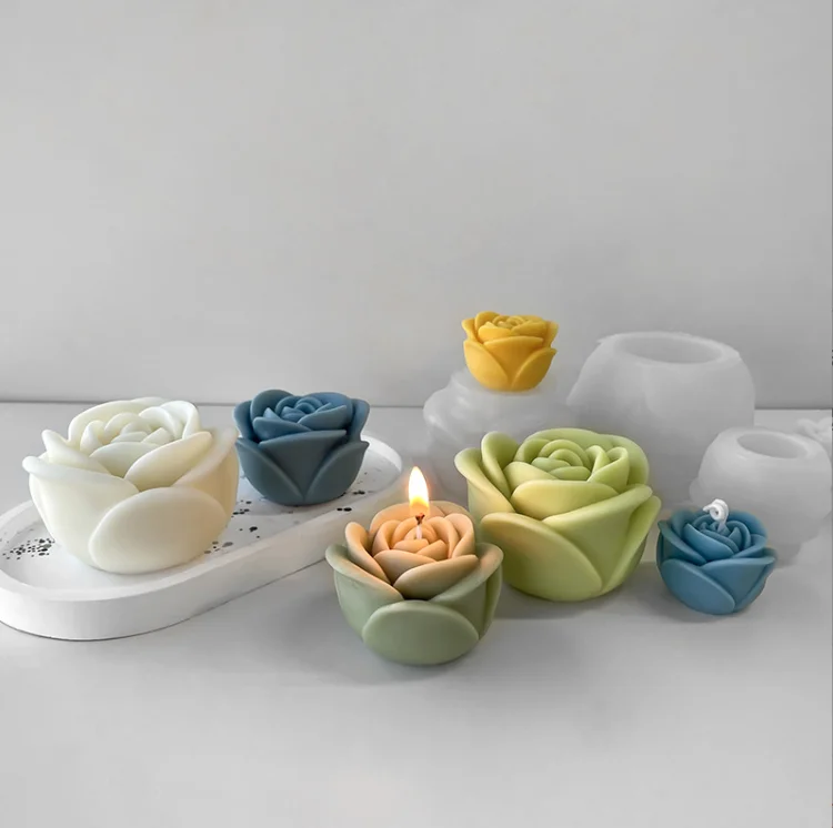 New flower scented candle silicone mold DIY flower handmade soap chocolate silicone mold