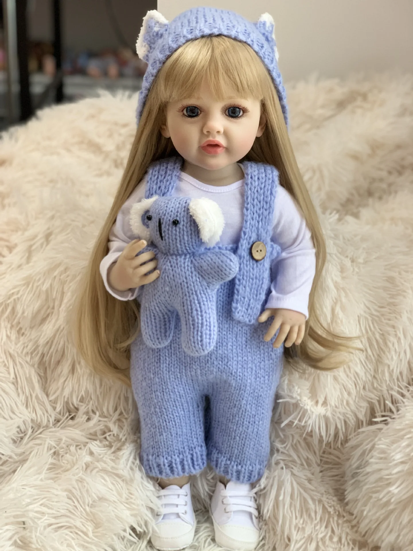 New 22 Inch Betty Soft Reborn Baby Doll Silicone Washable Bebe Reborn Doll Girl Child Toy Nursing Training Cheap Reborn Dolls