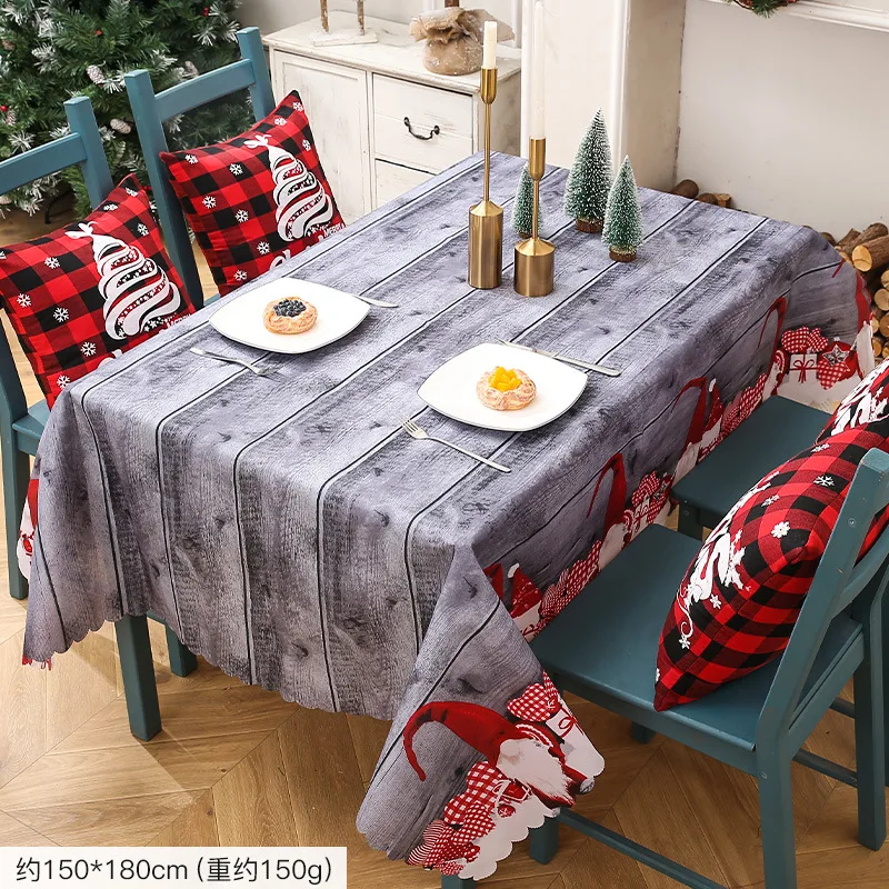 2022 New Popular Waterproof Christmas Tablecloth Wholesale Hotel Holiday Decorative Polyester Creative Table Cloth Custom Fresh