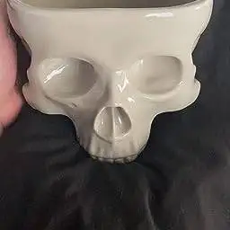 2023 New Upgrade Halloween Decorations Human Skull Ceramic Bowl Custom Size Skull Planter Deep Skull Head Candy Dish