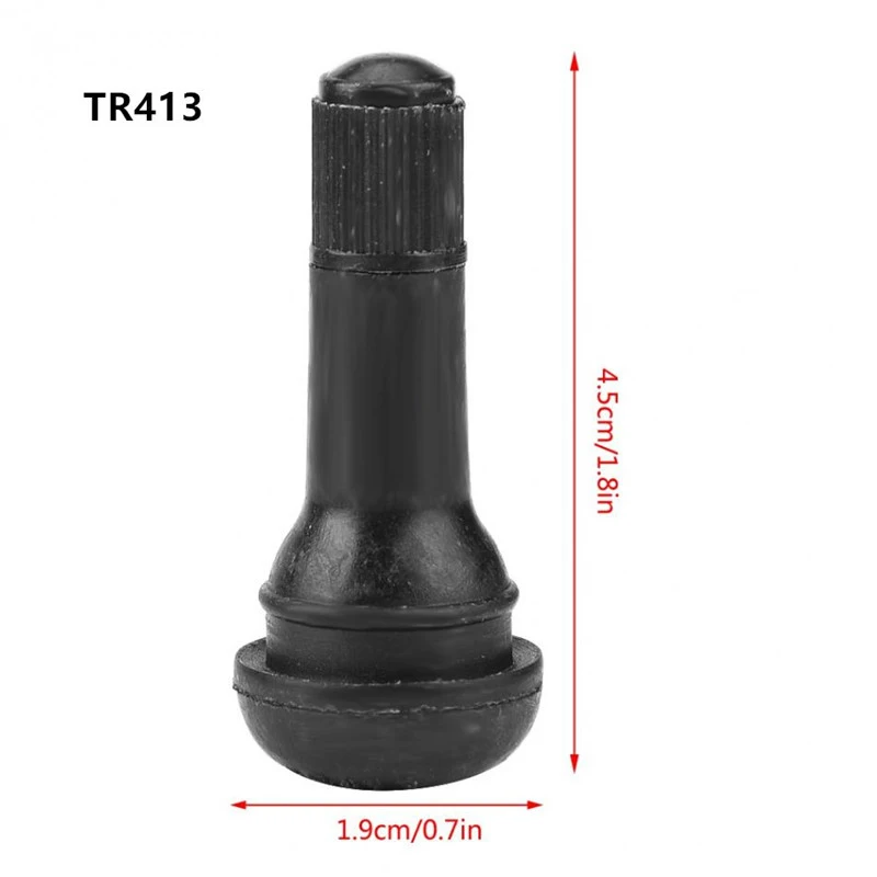 Pack Of 100 pieces Car Auto TR 412/413/414 Snap In Tyre (Tire) Valve Rubber Tubeless Short Valve Stems