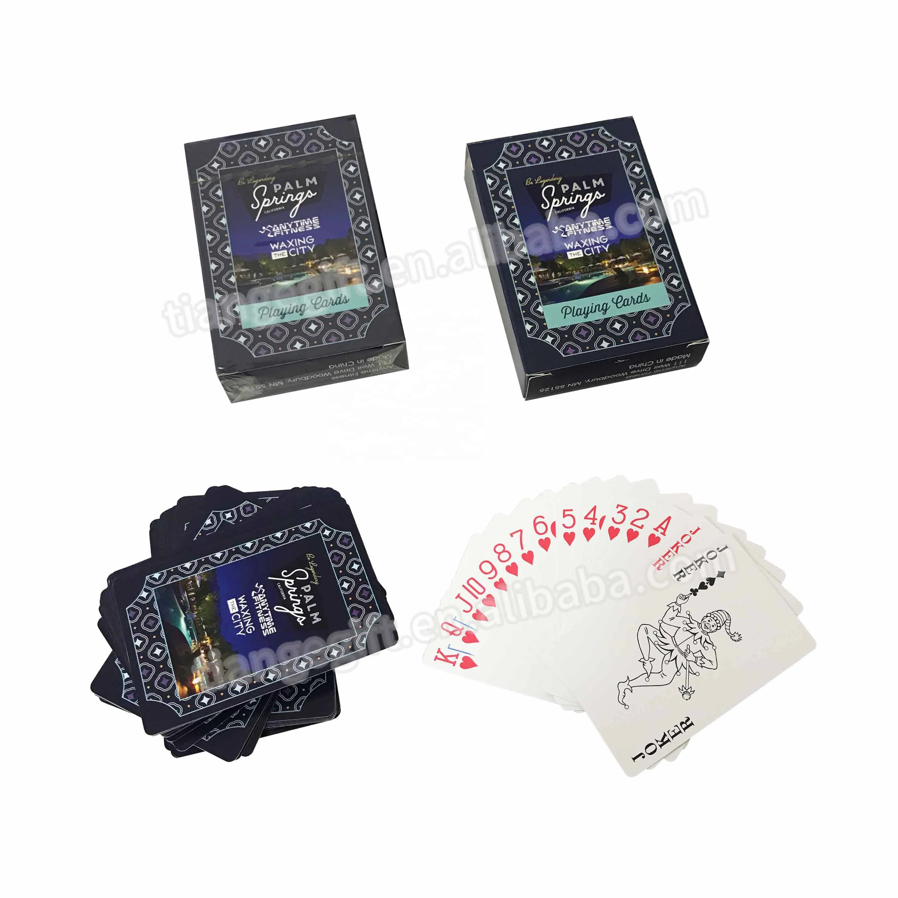 custom printing high quality 100% waterproof white pvc plastic playing cards with plastic box