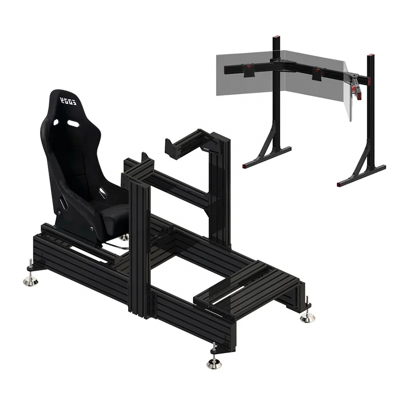 Diy Sim Racing Cockpit Aluminum Profile Car Gaming Simulator Motion Sim Rig Prime Lite Cockpit sim racing rig with Monitor Stand