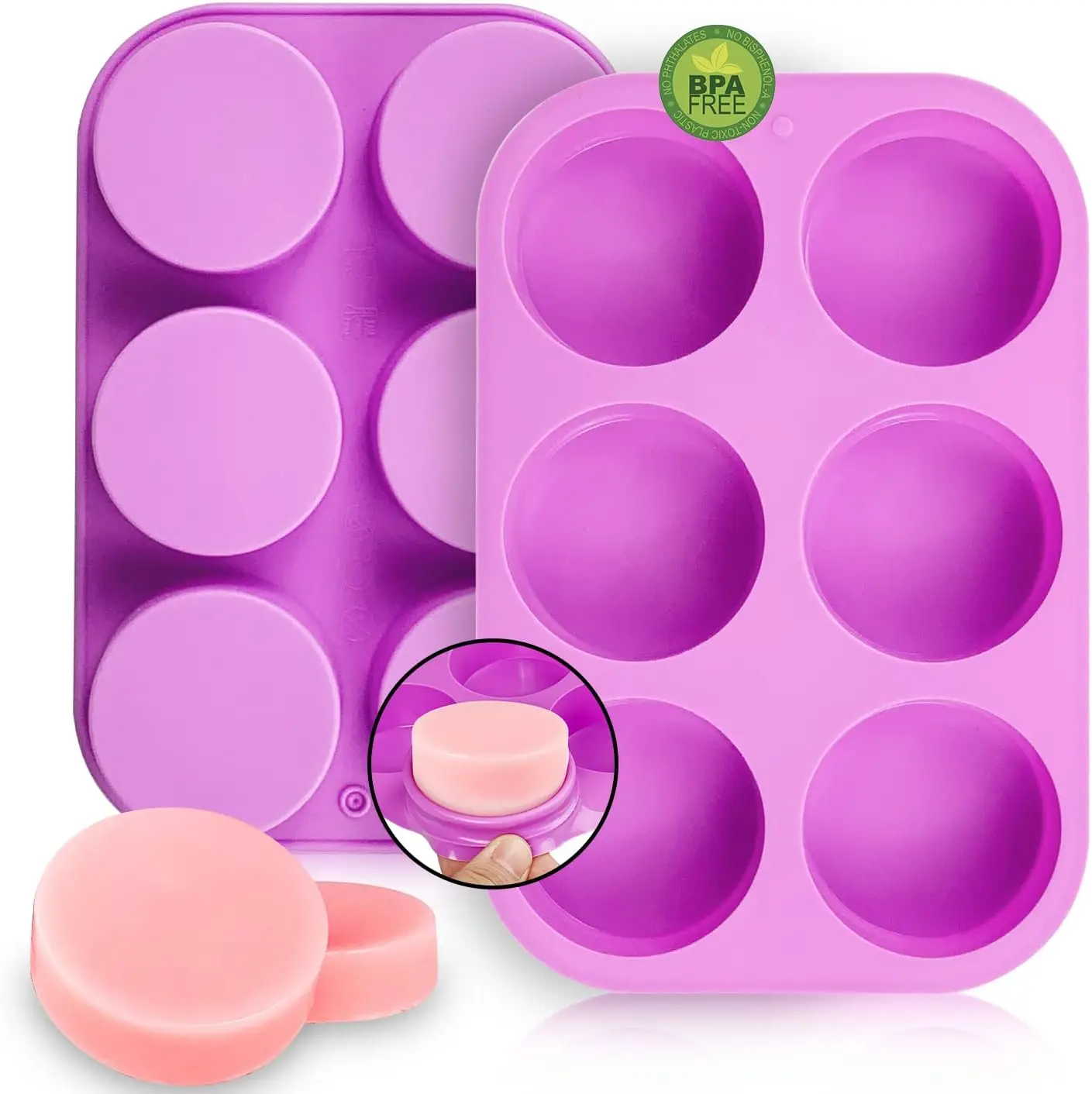 Round Silicone Soap Molds Cylinder Soap Molds for Soap Making Homemade Bath Bombs Shower Tablets