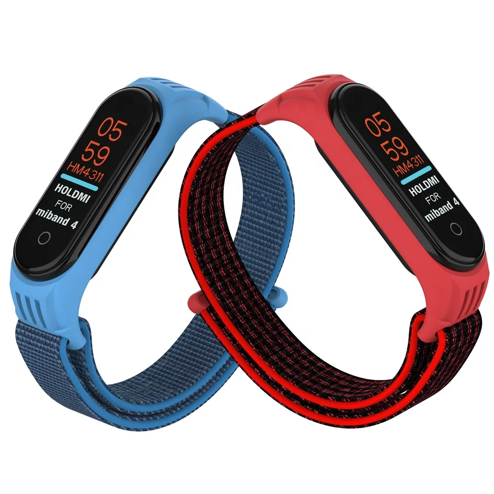ODM Holdmi 4311 Series Smart Bracelet Color Replacement Nylon Red Black Miband 4 Strap 1 Lot = 1 Bag = 50 Pcs Same Color Strap