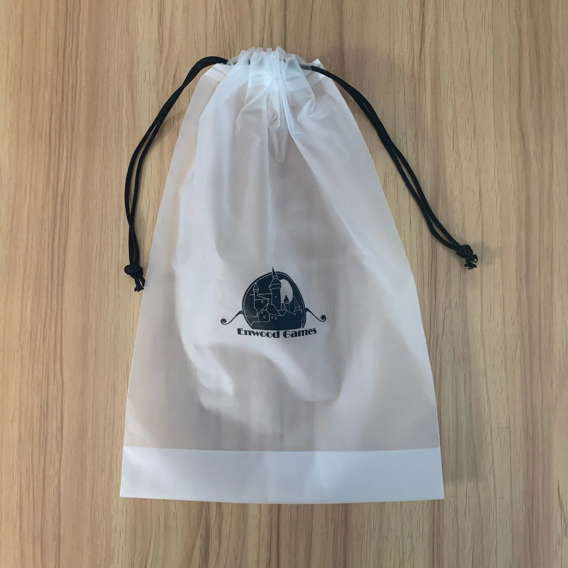 Custom Logo Printed Large PVC plastic Transparent Frosted Drawstring Bag Makeup Draw String Pouch Gift Packaging Bag