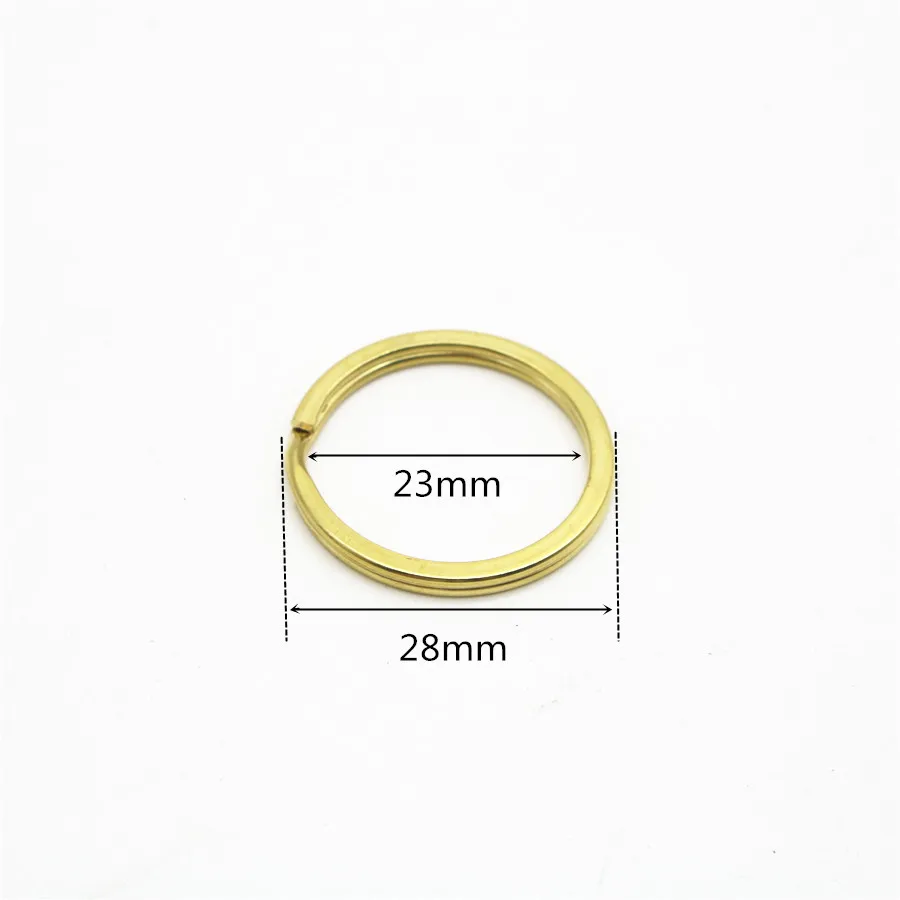 Solid Brass Split Rings Double Loop Keyring 20mm-35mm Bag Hook Connector Keychain Keys Holder DIY Leather Craft Hardware